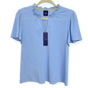 Anthropologie: W5 Women’s Sky Blue‎ Short Sleeve Blouse Size M *2107